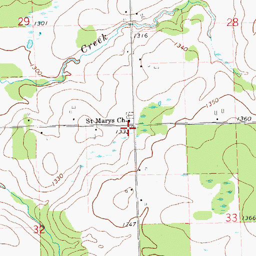 Topographic Map of Forest Grove School (historical), WI