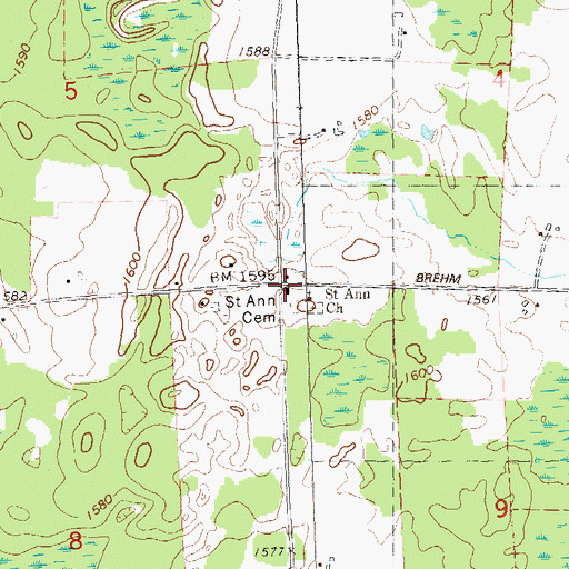 Topographic Map of Highland School (historical), WI