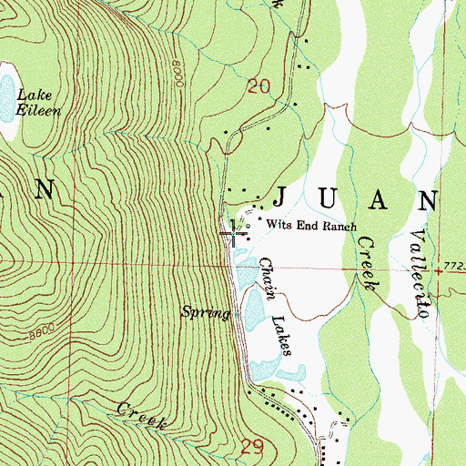 Topographic Map of Wits End Ranch, CO