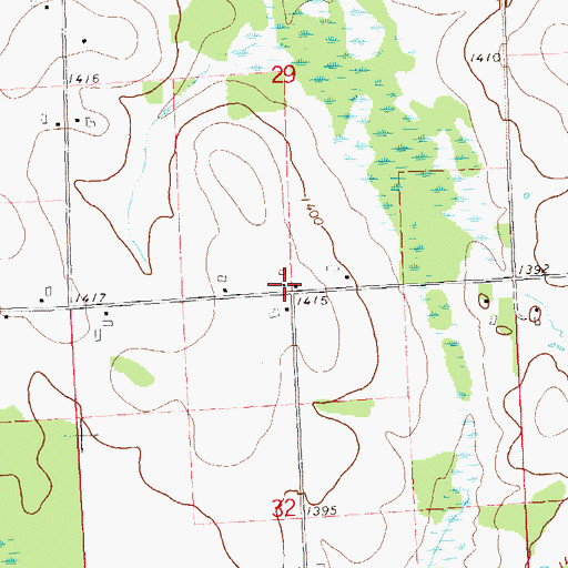 Topographic Map of Lawndale School (historical), WI