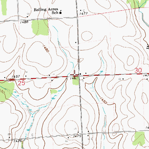 Topographic Map of Mathey School (historical), WI