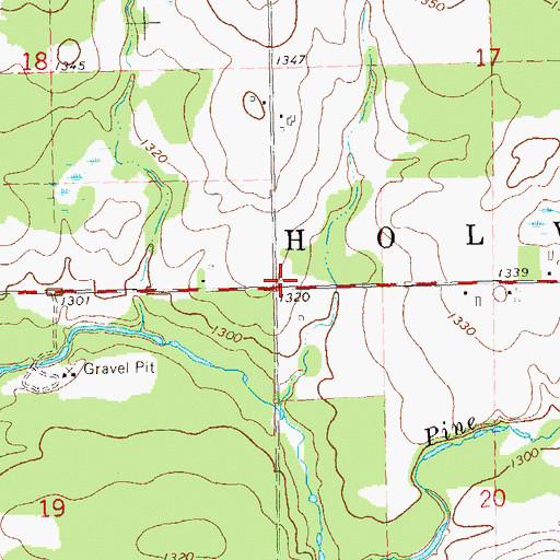 Topographic Map of Pine Creek School (historical), WI