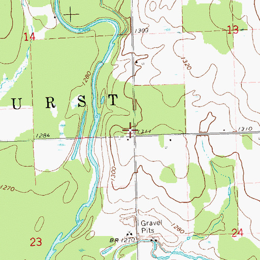Topographic Map of Riverside School (historical), WI