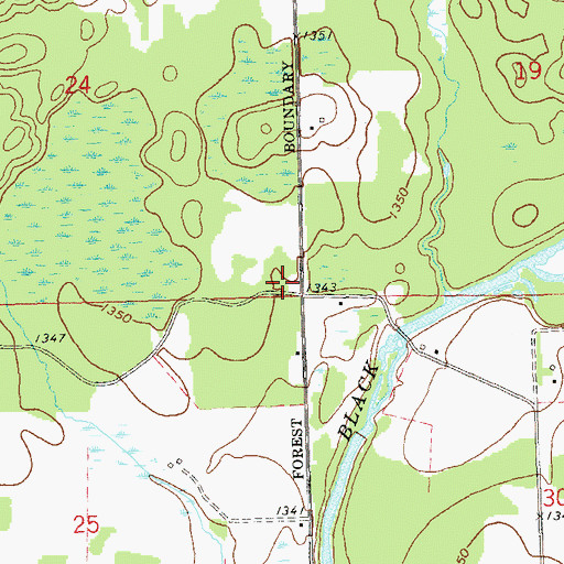 Topographic Map of Sawyer Dam School (historical), WI
