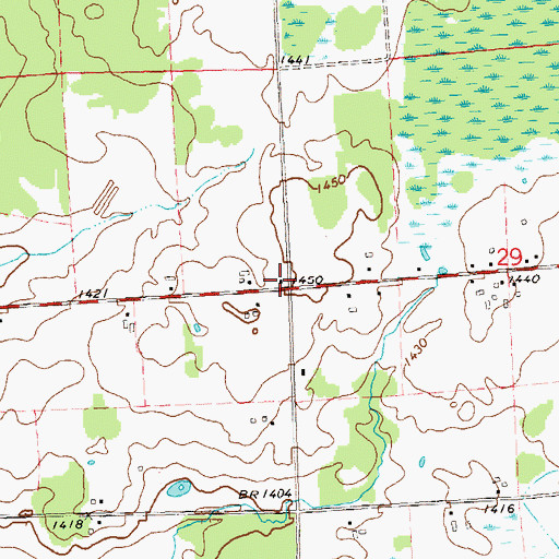 Topographic Map of Thielke School (historical), WI