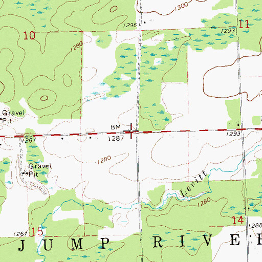 Topographic Map of Woodland School (historical), WI