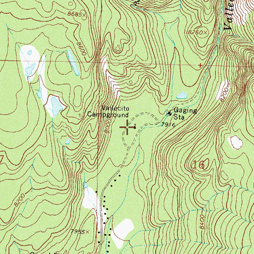 Topographic Map of Vallecito Campground, CO