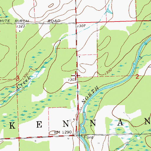 Topographic Map of Meadow Creek School (historical), WI