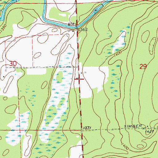 Topographic Map of Red Tile School (historical), WI