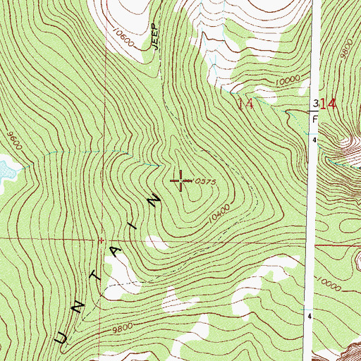 Topographic Map of Middle Mountain, CO