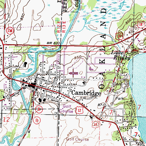 Topographic Map of Cambridge High School, WI