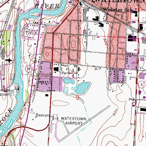 Topographic Map of Clay Park, WI