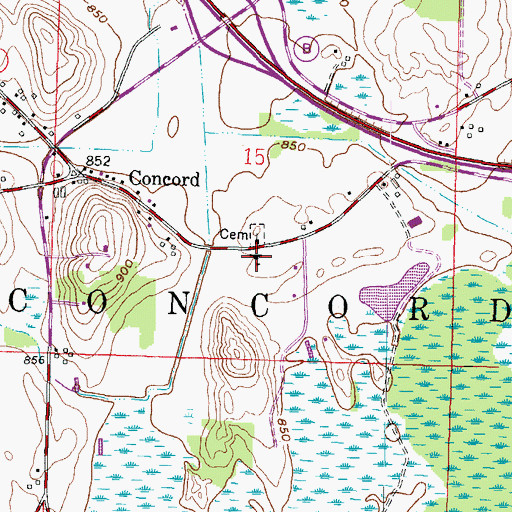 Topographic Map of Concord Elementary School, WI
