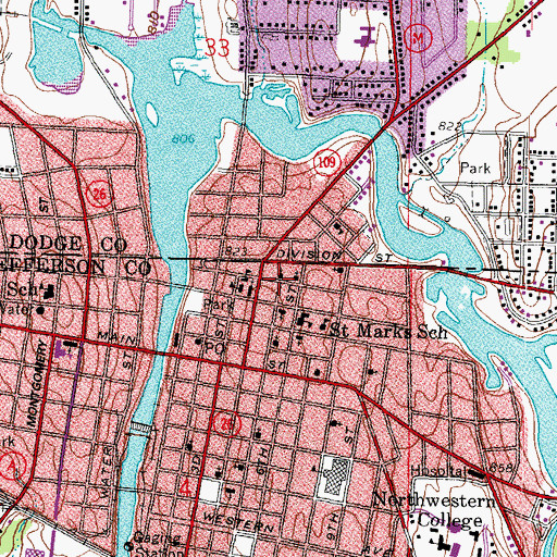 Topographic Map of First Reformed Church, WI