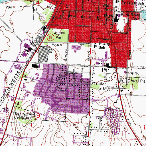 Topographic Map of Friendship Baptist Church, WI