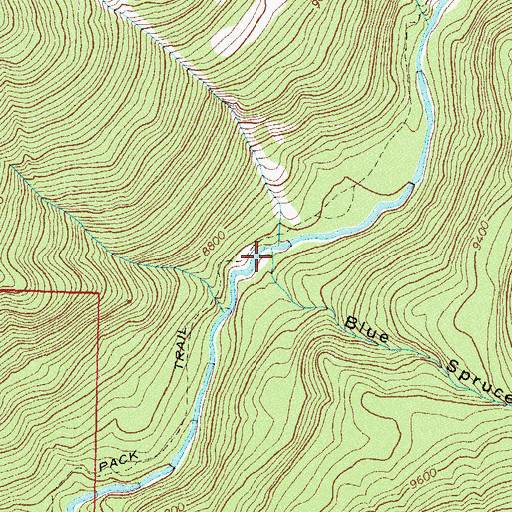 Topographic Map of Blue Spruce Canyon, CO