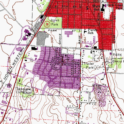 Topographic Map of Full Gospel Church, WI