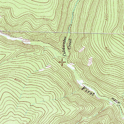 Topographic Map of Coldwater Creek, CO