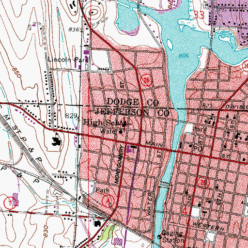 Topographic Map of Lincoln Elementary School, WI