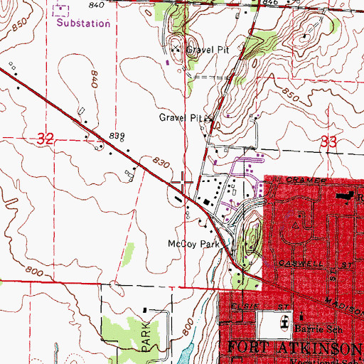 Topographic Map of Madison Area Technical College - Fort Atkinson, WI
