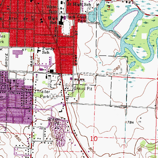 Topographic Map of Memorial Park, WI
