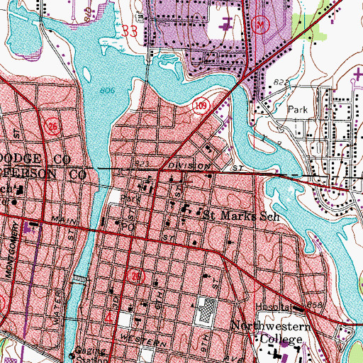 Topographic Map of Moravian Church, WI