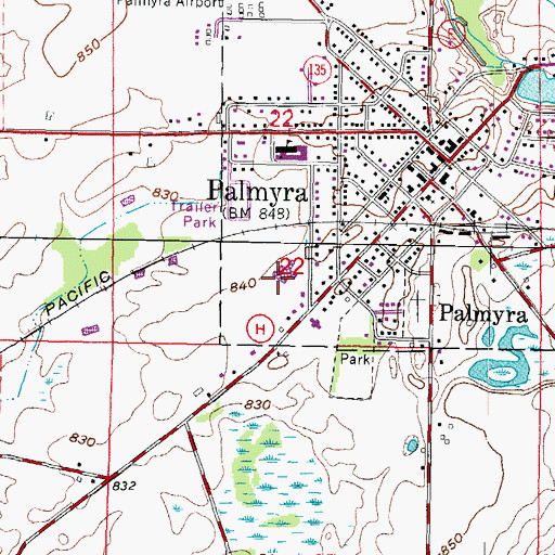 Topographic Map of Palmyra - Eagle High School, WI