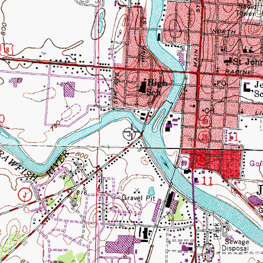 Topographic Map of River Front Park, WI