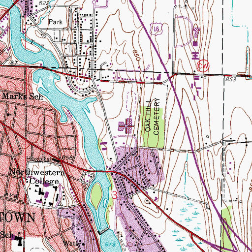 Topographic Map of Riverside Middle School, WI
