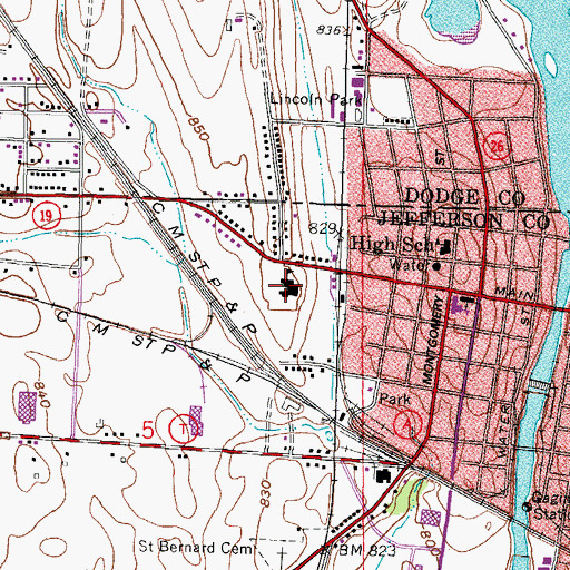 Topographic Map of Sacred Heart College (historical), WI