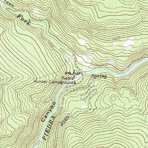Topographic Map of First Fork Piedra River, CO