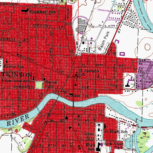 Topographic Map of Saint Josephs Catholic Church, WI