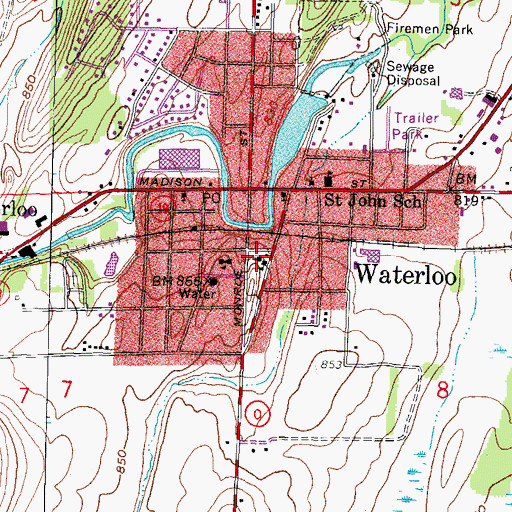Topographic Map of Saint Josephs Catholic Church, WI
