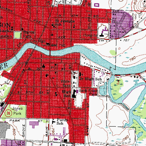 Topographic Map of Saint Pauls Evangelical Lutheran Church, WI