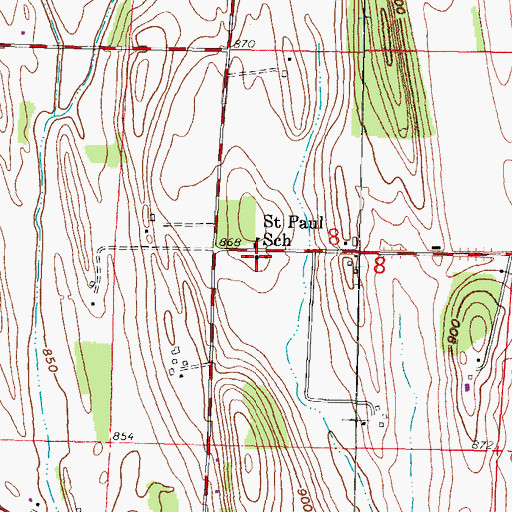 Topographic Map of Saint Pauls Evangelical Lutheran Church, WI