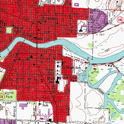 Topographic Map of Saint Pauls Lutheran School, WI