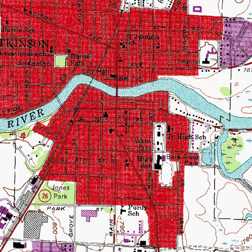 Topographic Map of Saint Peters Episcopal Church, WI