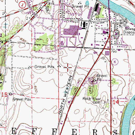 Topographic Map of South Industrial Park, WI