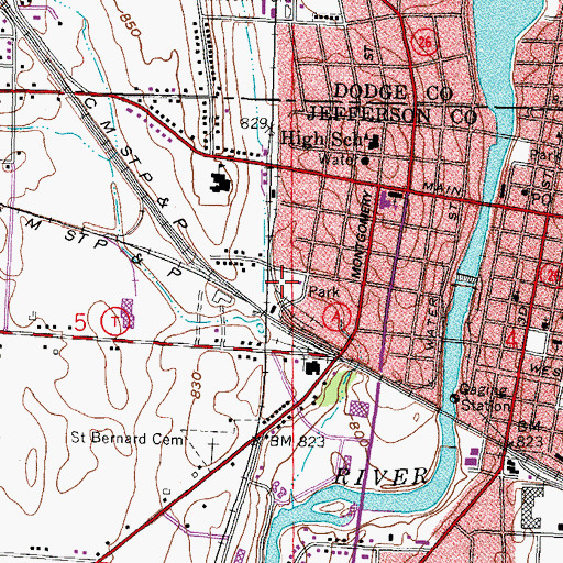 Topographic Map of Union Park, WI