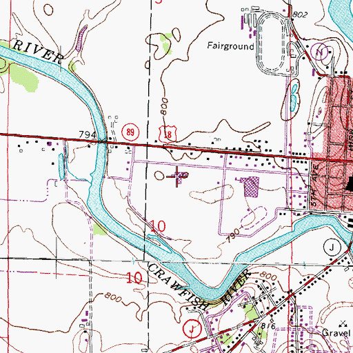Topographic Map of West Elementary School, WI