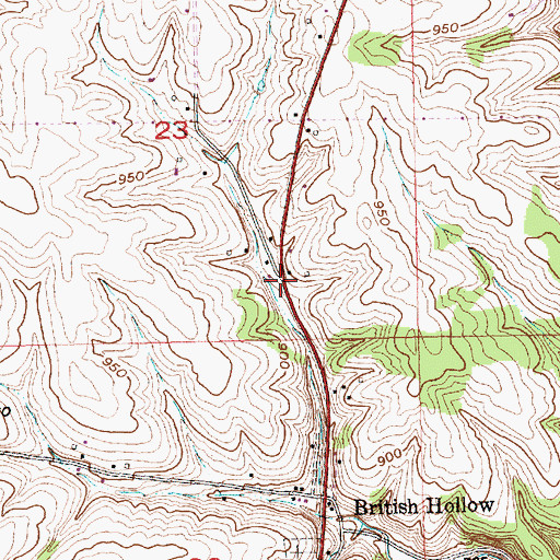 Topographic Map of Buena Vista, WI