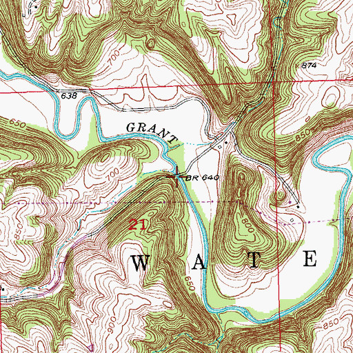 Topographic Map of Chaffie Hollow Bridge, WI