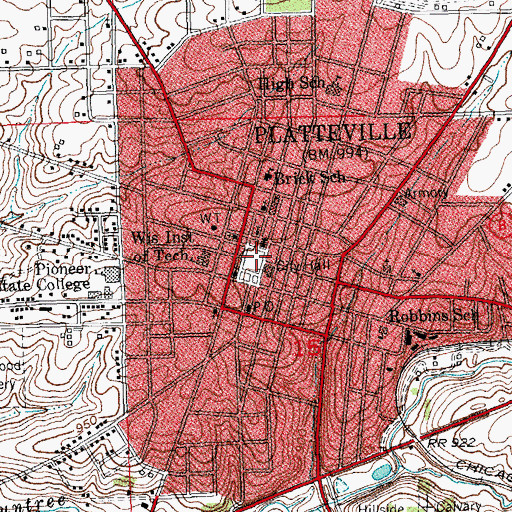 Topographic Map of City Hall Park, WI