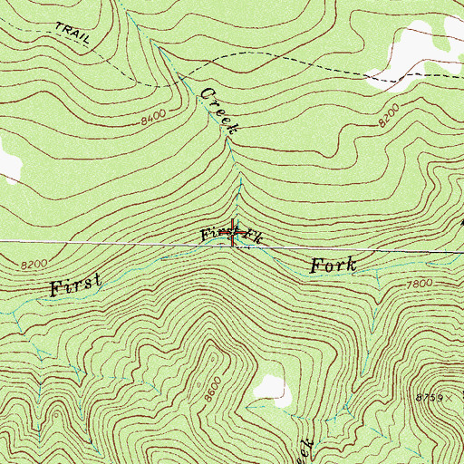 Topographic Map of Sin Creek, CO