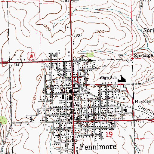 Topographic Map of Grant County Christian Center, WI