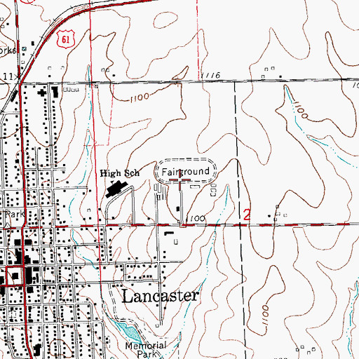 Topographic Map of Grant County Fairgrounds, WI