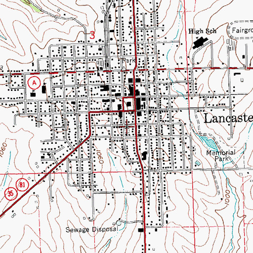 Topographic Map of Lancaster Christian Chapel, WI