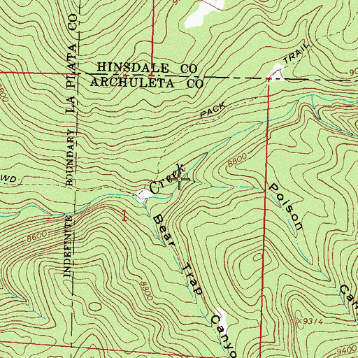 Topographic Map of Poison Canyon, CO