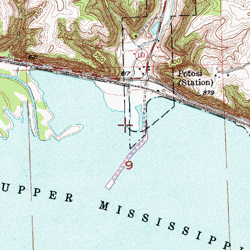 Topographic Map of Potosi Creek, WI
