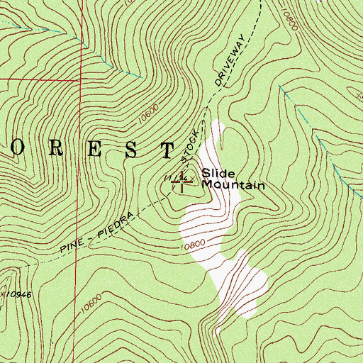 Topographic Map of Slide Mountain, CO